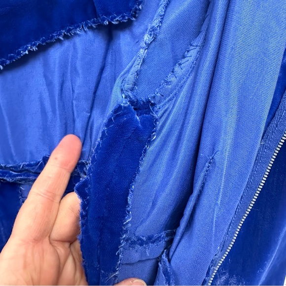 Vintage blue velvet romantic maxi dress - Picture 5 of 14